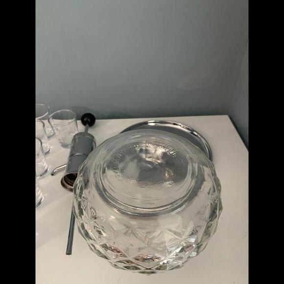 Vintage Liquor Dispenser Glass Chrome MCM Cocktail Bar Park Industries Shots - Picture 9 of 11